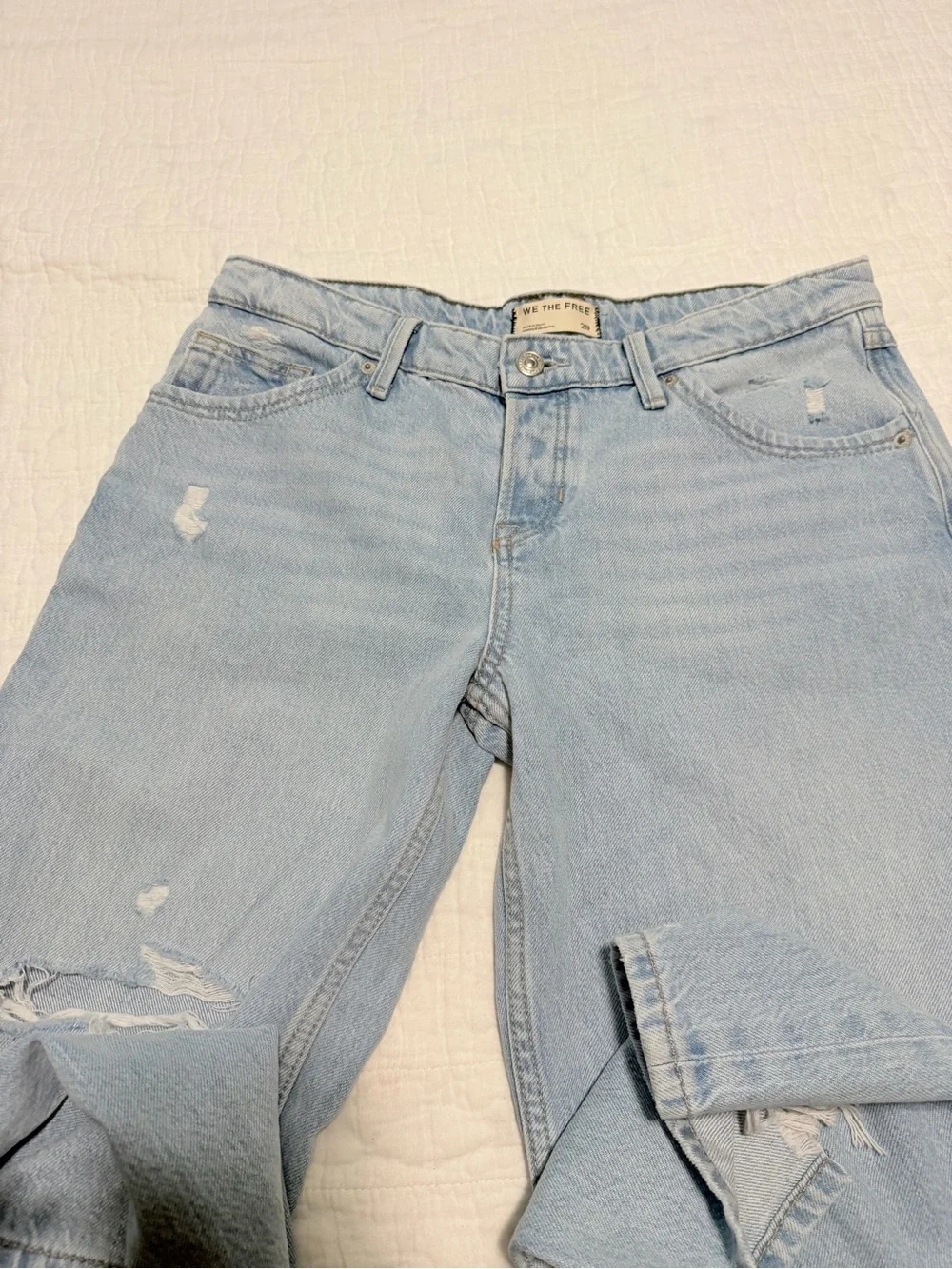 Free People Women's Tennessee Low-Rise Boyfriend Jeans Y2K grunge wide leg 29